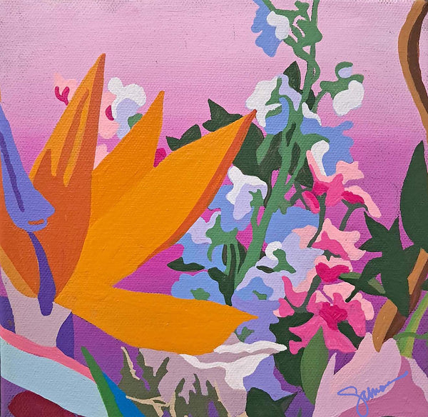 PINK JOY-SMALL (BIRD OF PARADISE) by Simone  Bailey Campbell